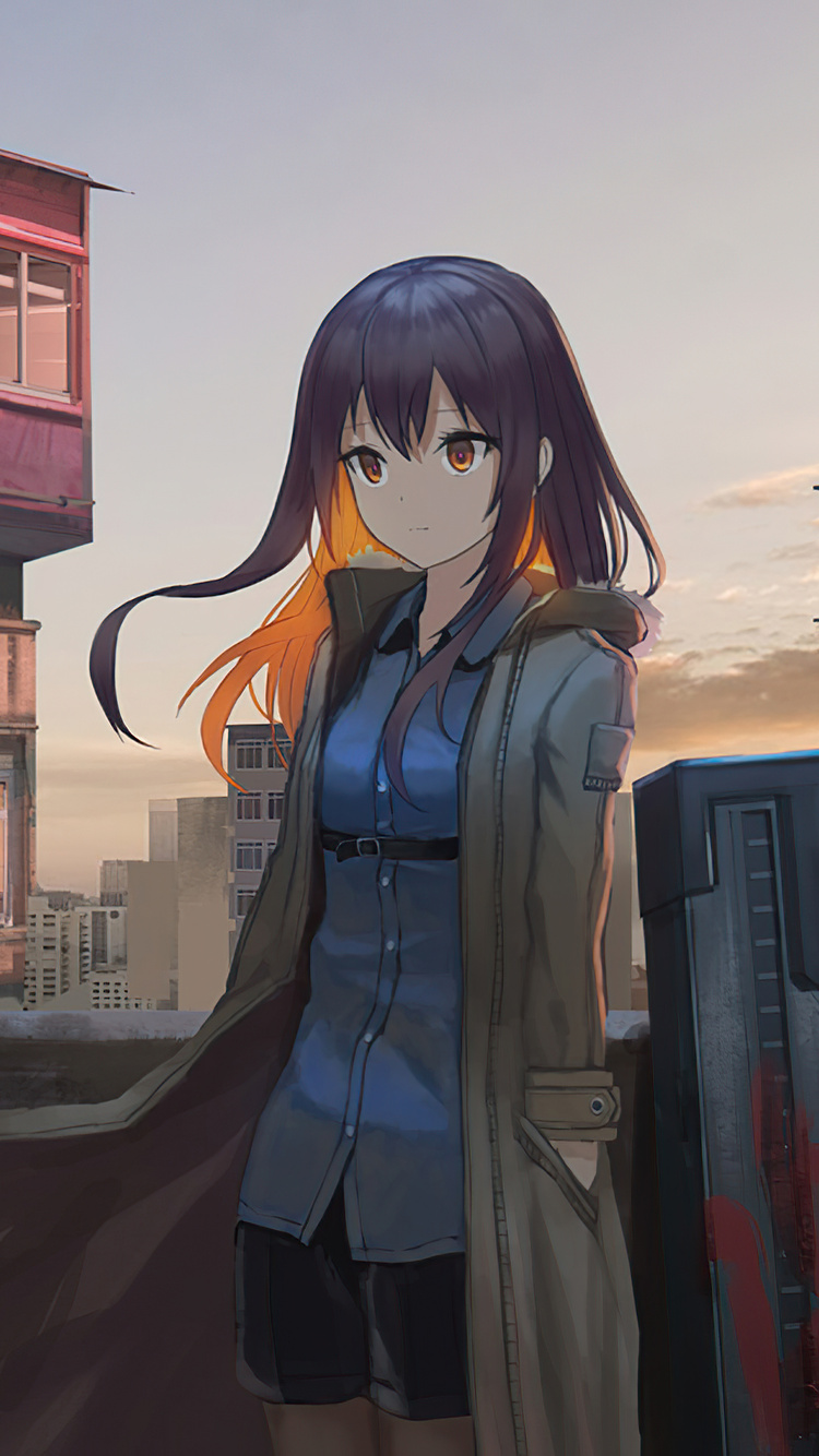 750x1334 Anime Girl On Rooftop Iphone 6 Iphone 6s Iphone 7 Hd 4k Wallpapers Images Backgrounds Photos And Pictures