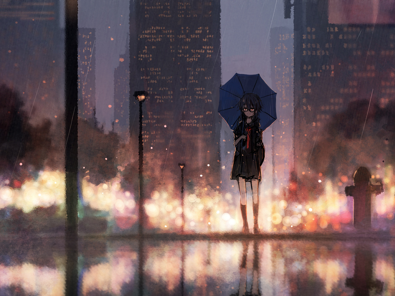 1280x960 Anime Girl Rain Umbrella 1280x960 Resolution HD 4k Wallpapers ...