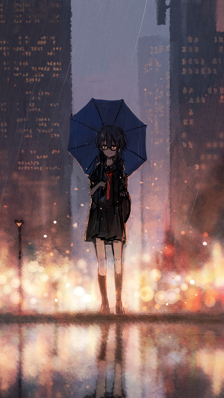 750x1334 Anime Girl Rain Umbrella iPhone 6, iPhone 6S, iPhone 7 HD 4k  Wallpapers, Images, Backgrounds, Photos and Pictures