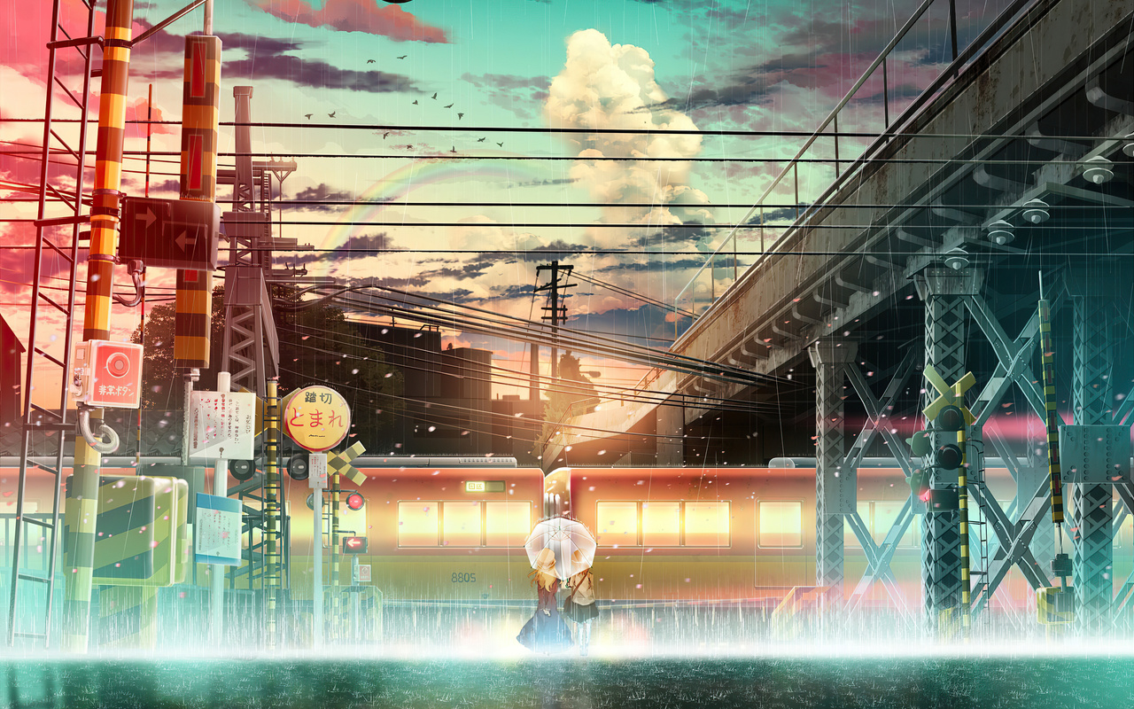 1280x800 Anime Girl Raining Train Lines 720P ,HD 4k Wallpapers,Images ...