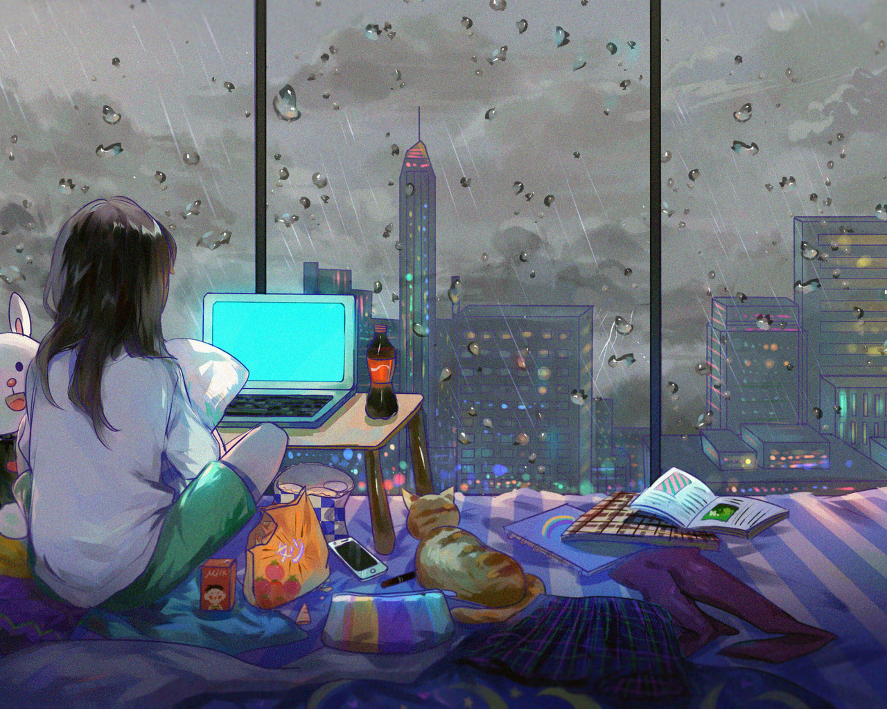 Anime Room and Background, Aesthetic Anime Room, HD wallpaper