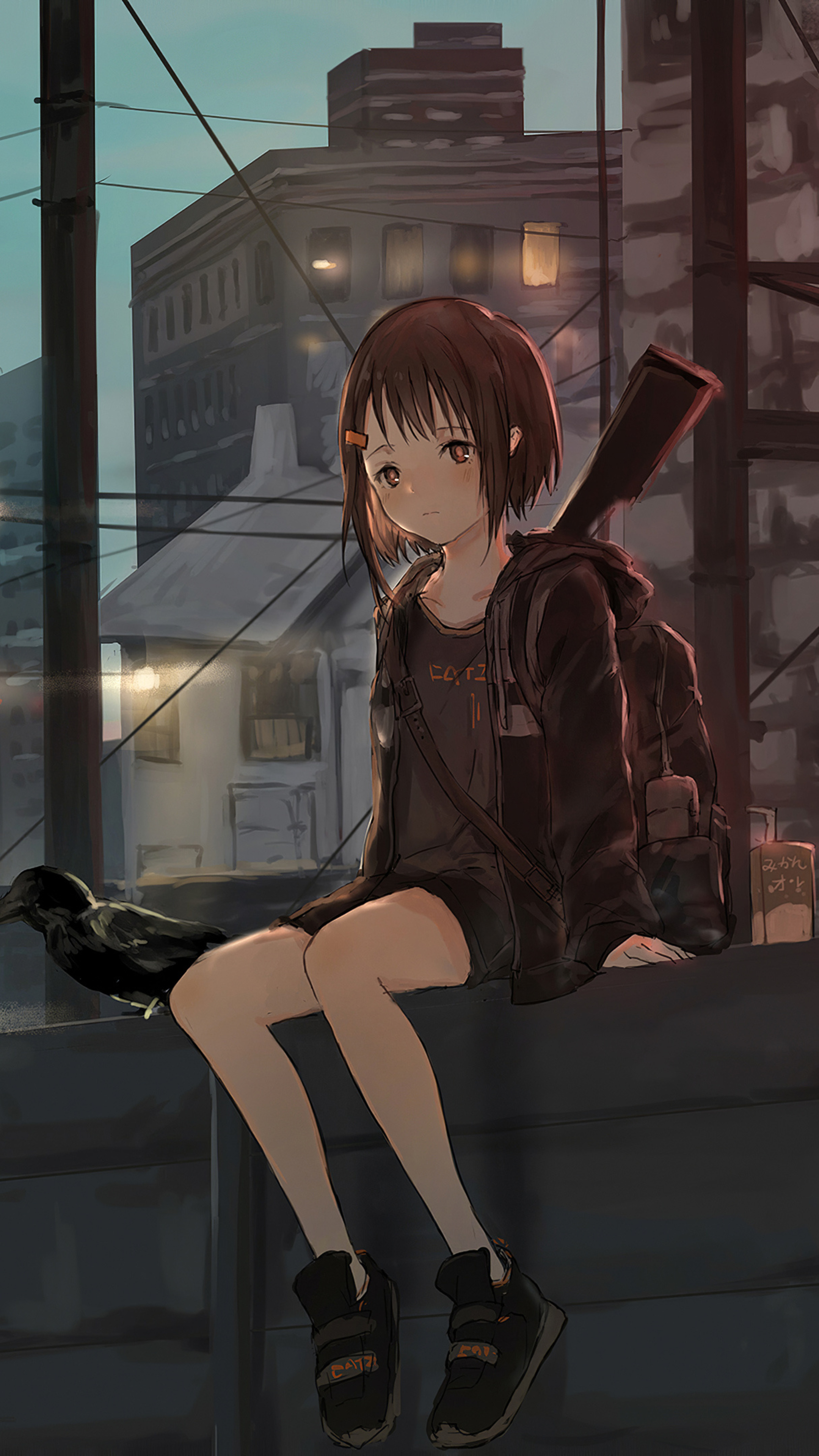 2160x3840 Anime Girl Sitting Alone Roof Sad 4k Sony Xperia X,XZ,Z5 Premium  HD 4k Wallpapers, Images, Backgrounds, Photos and Pictures