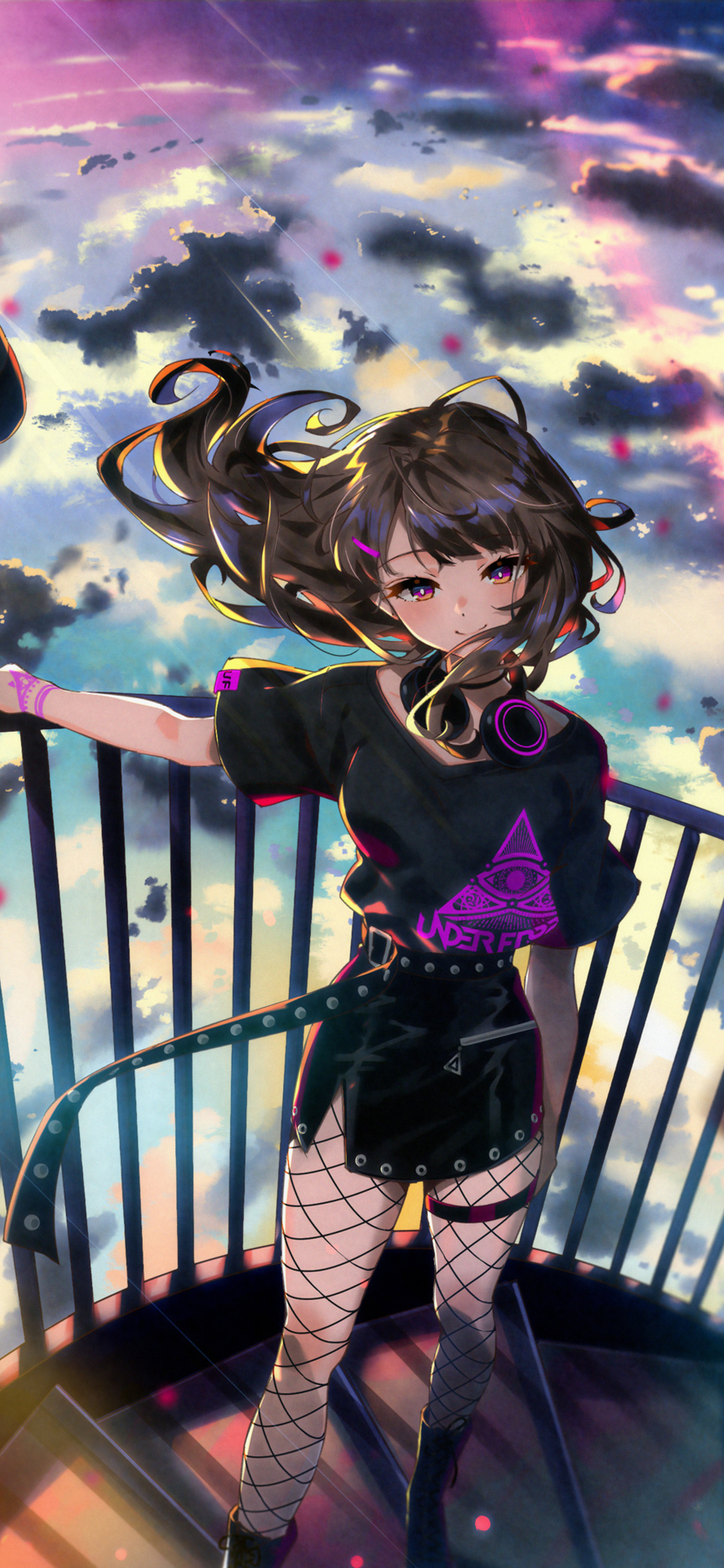 1125x2436 Anime Girl Standing At Height 4k Iphone XS,Iphone 10,Iphone X HD  4k Wallpapers, Images, Backgrounds, Photos and Pictures