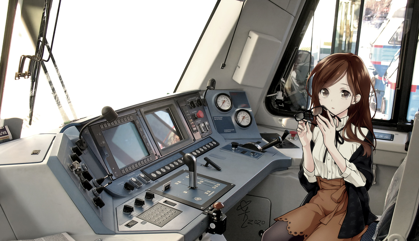 1336x768 Anime Girl Train Pilot 4k Laptop HD HD 4k Wallpapers, Images,  Backgrounds, Photos and Pictures