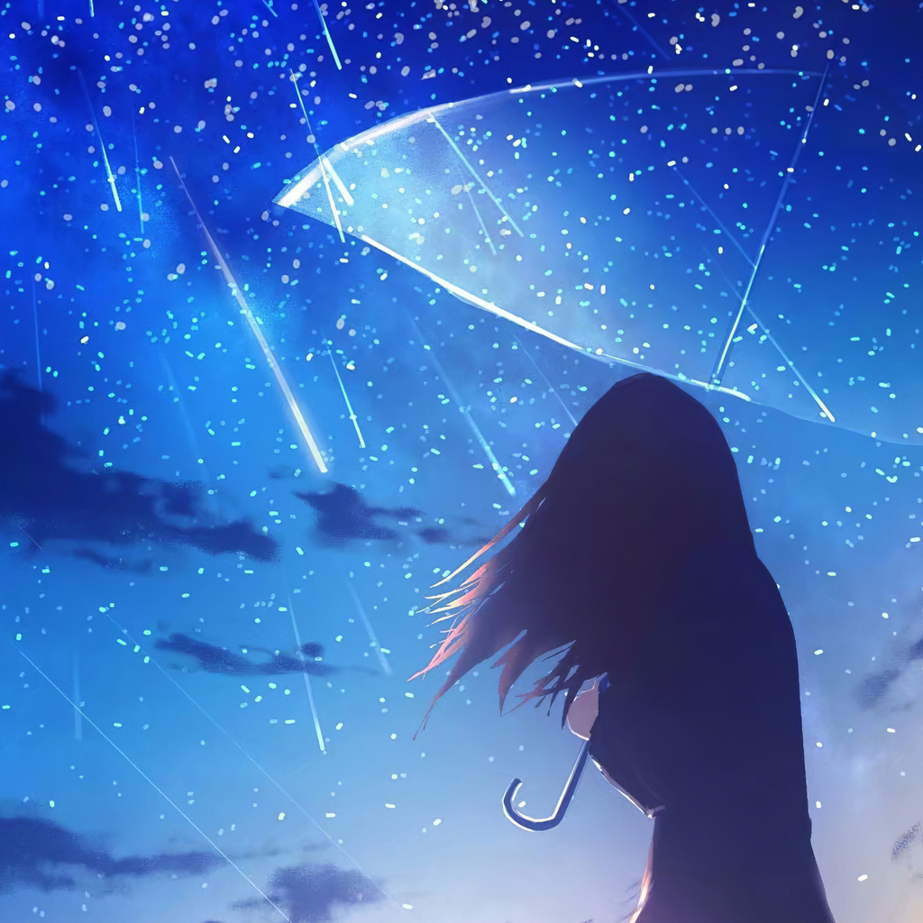 1024x1024 Anime Girl Umbrella Rain 4k 1024x1024 Resolution HD 4k ...