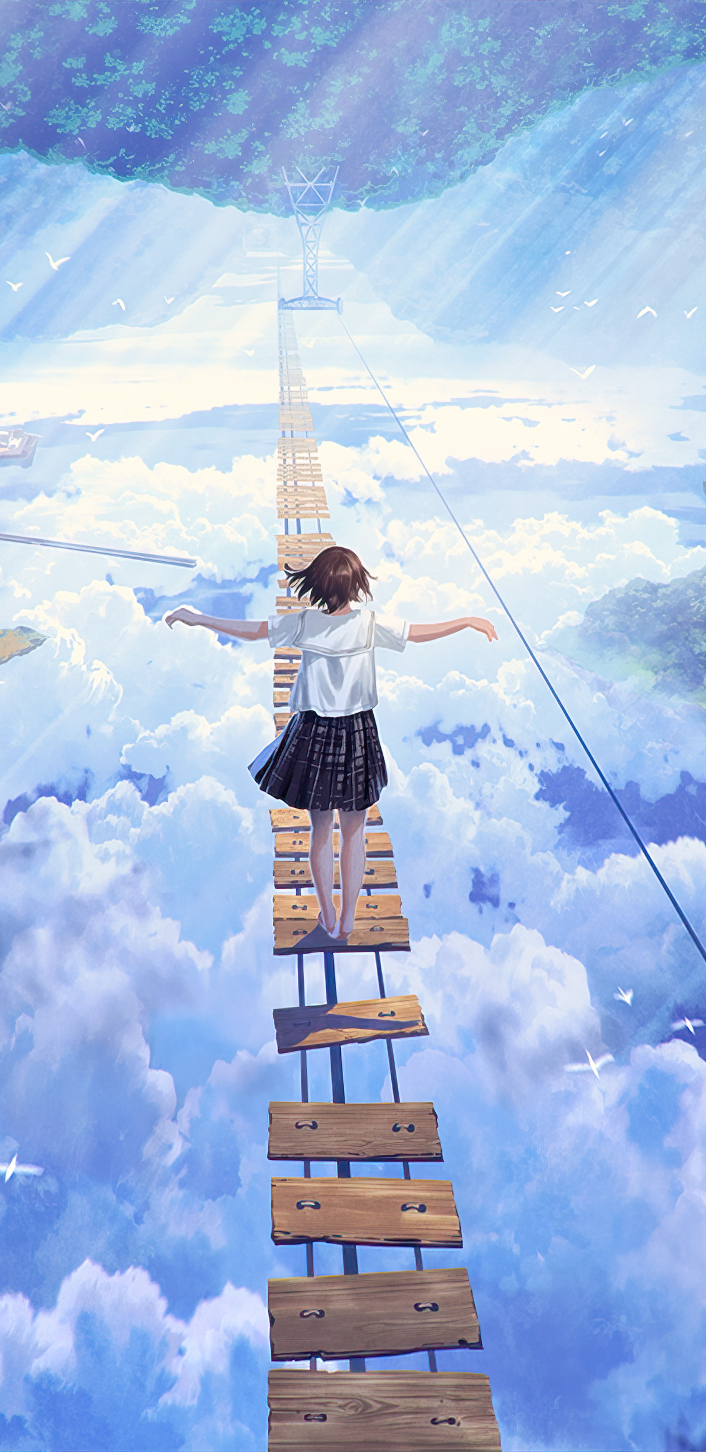 Anime girl Wallpaper 4K, Milky Way, Dream girl