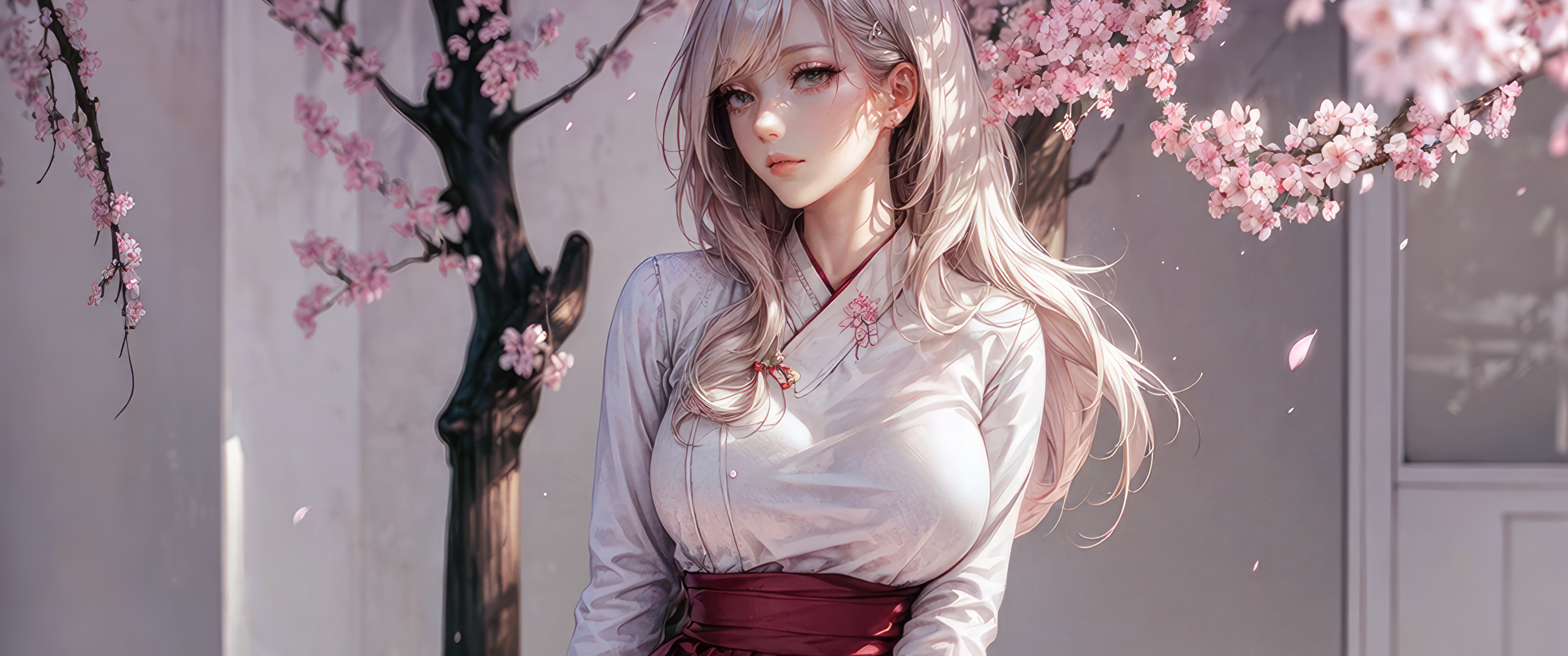 3440x1440 Anime Girl White Hairs Sitting On Bench UltraWide Quad HD 1440P  ,HD 4k Wallpapers,Images,Backgrounds,Photos and Pictures