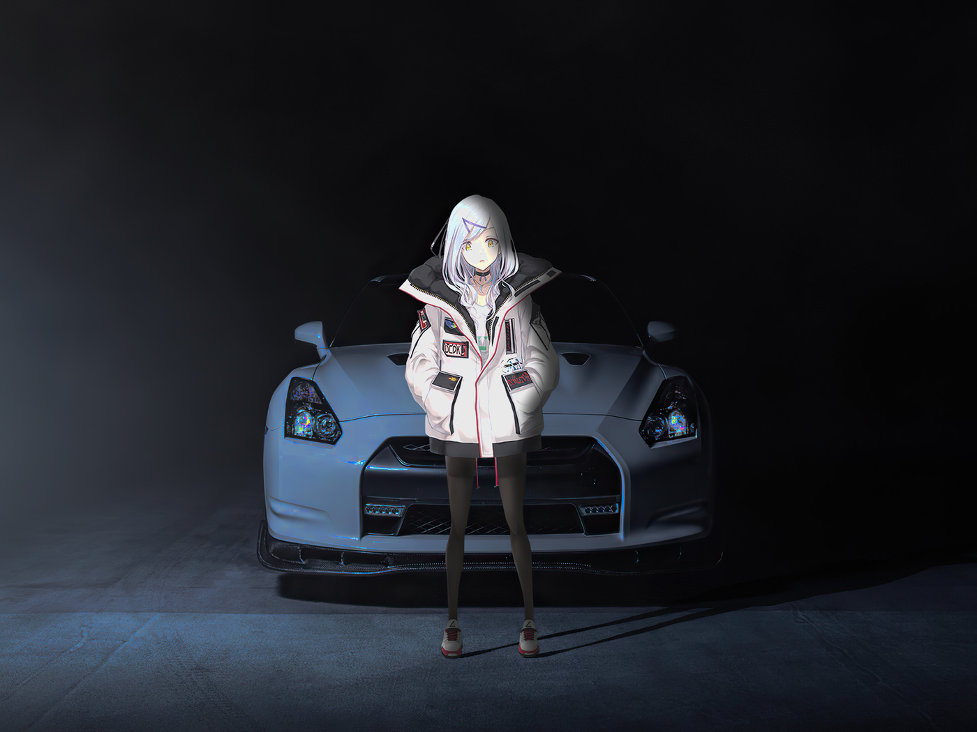 1400x1050 Anime Girl With Nissan Gtr 35 1400x1050 Resolution Hd 4k Wallpapers Images 9387