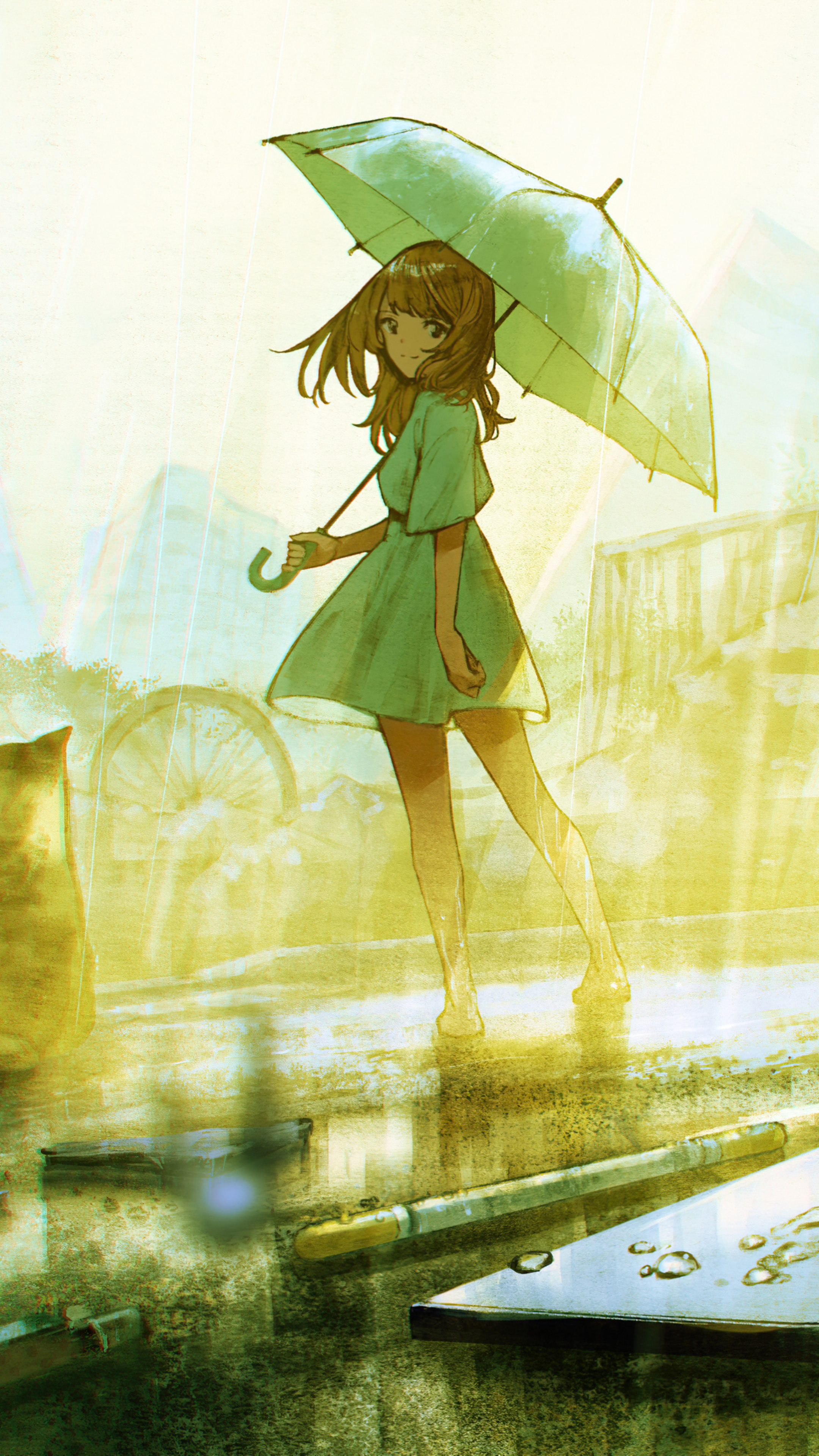 2160x3840 Anime Girl With Umbrella In Rain Sony Xperia X,XZ,Z5 Premium HD  4k Wallpapers, Images, Backgrounds, Photos and Pictures