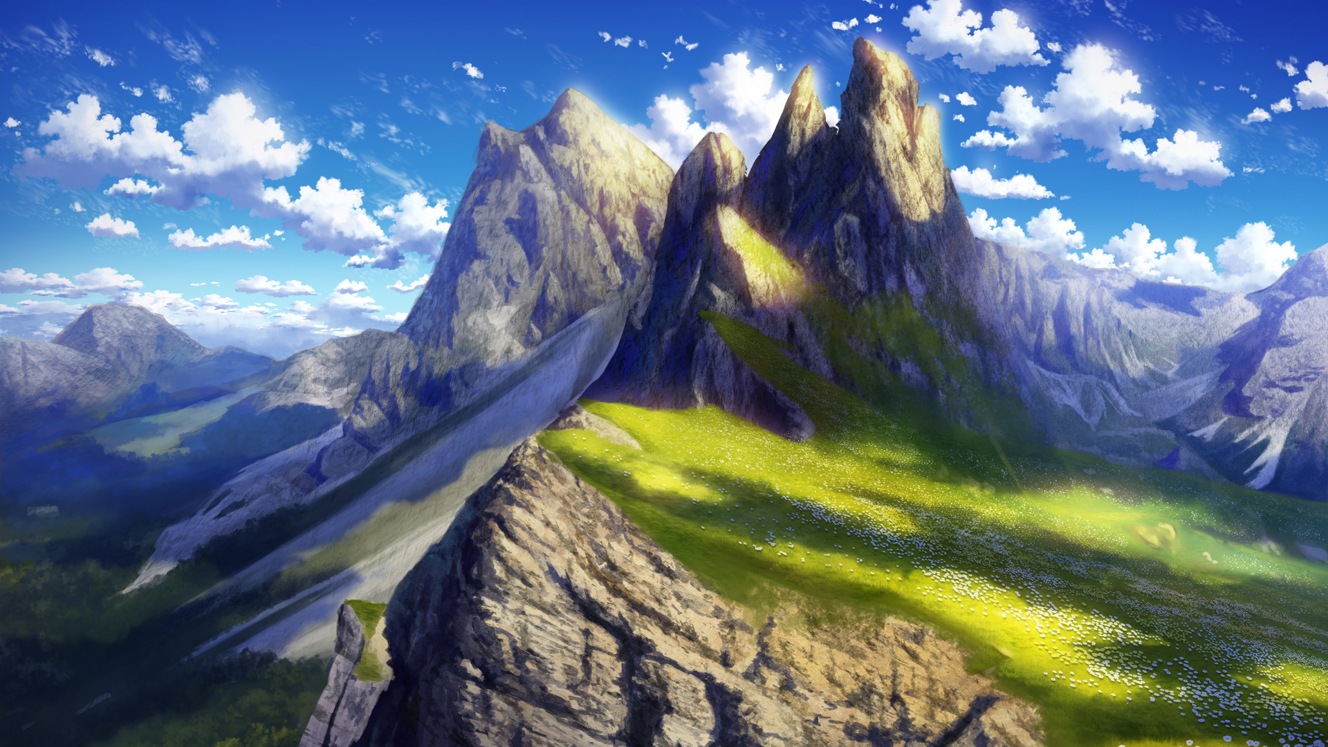 dual monitor landscape wallpaper anime