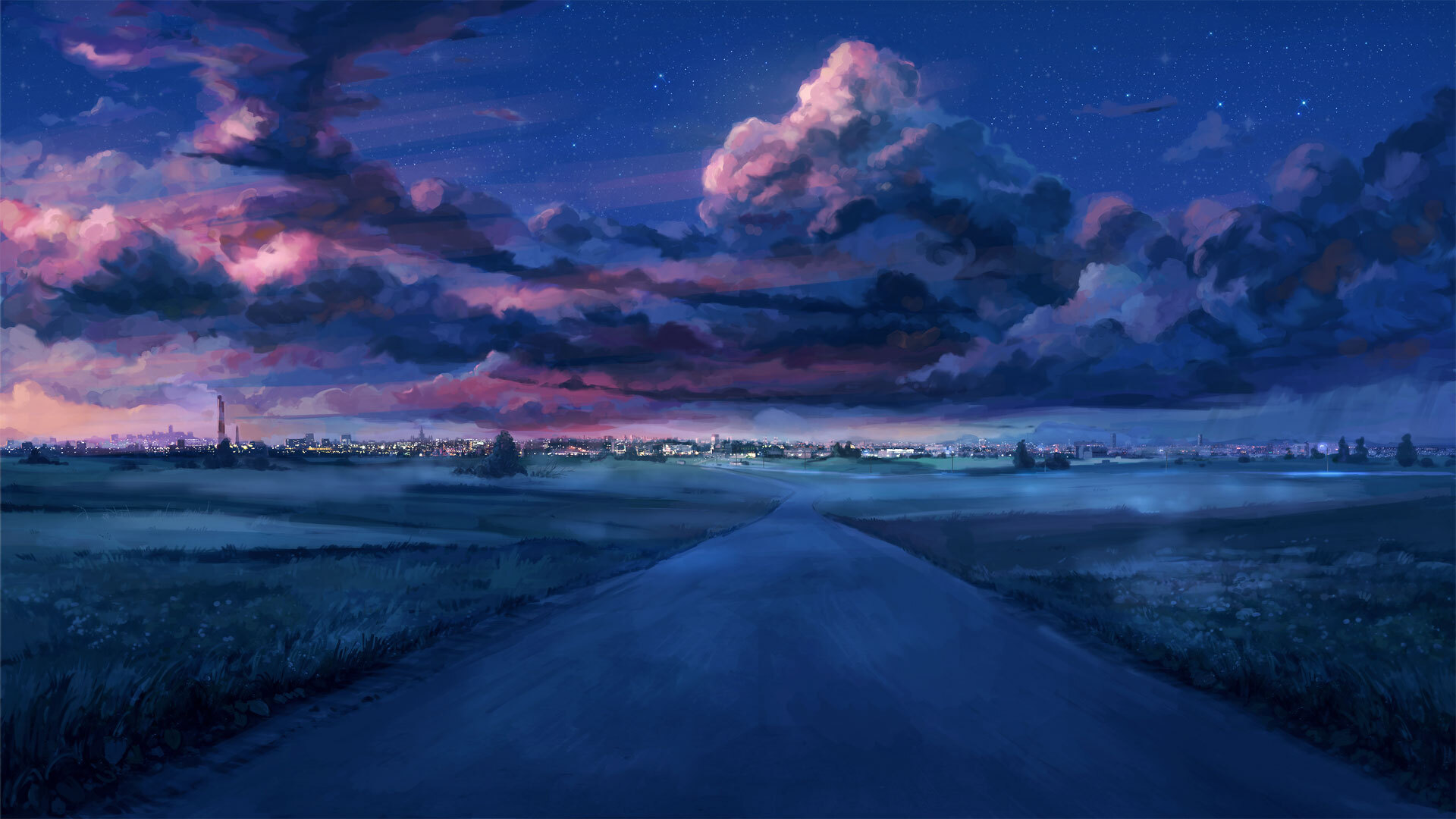 1920x1080 Anime Night Scenery Laptop Full HD 1080P HD 4k Wallpapers,  Images, Backgrounds, Photos and Pictures