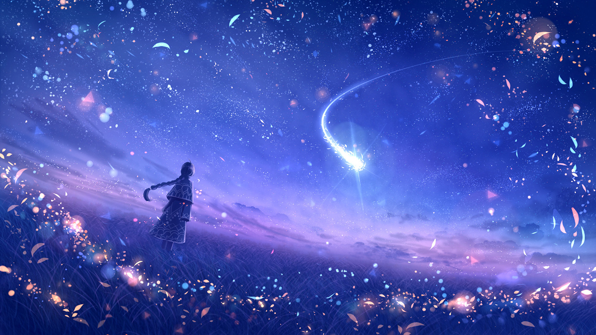 2048x1152 Anime Original Dreamy Constellations Artwork Wallpaper ...