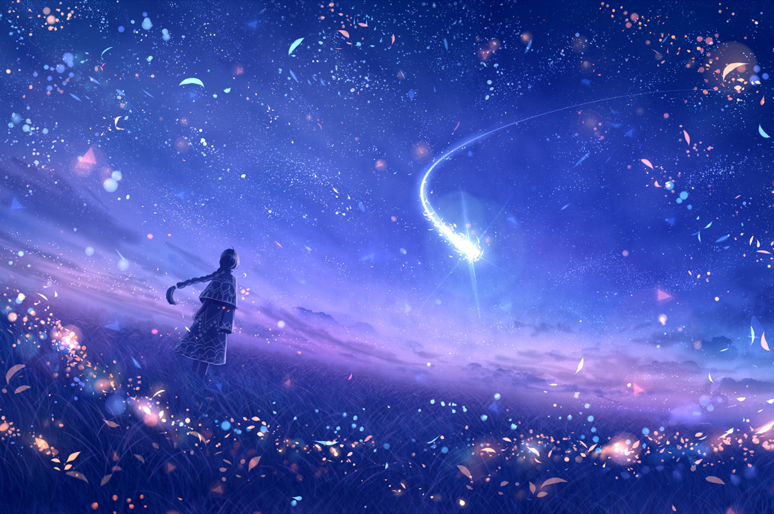 2560x1700 Anime Original Dreamy Constellations Artwork Chromebook Pixel ...