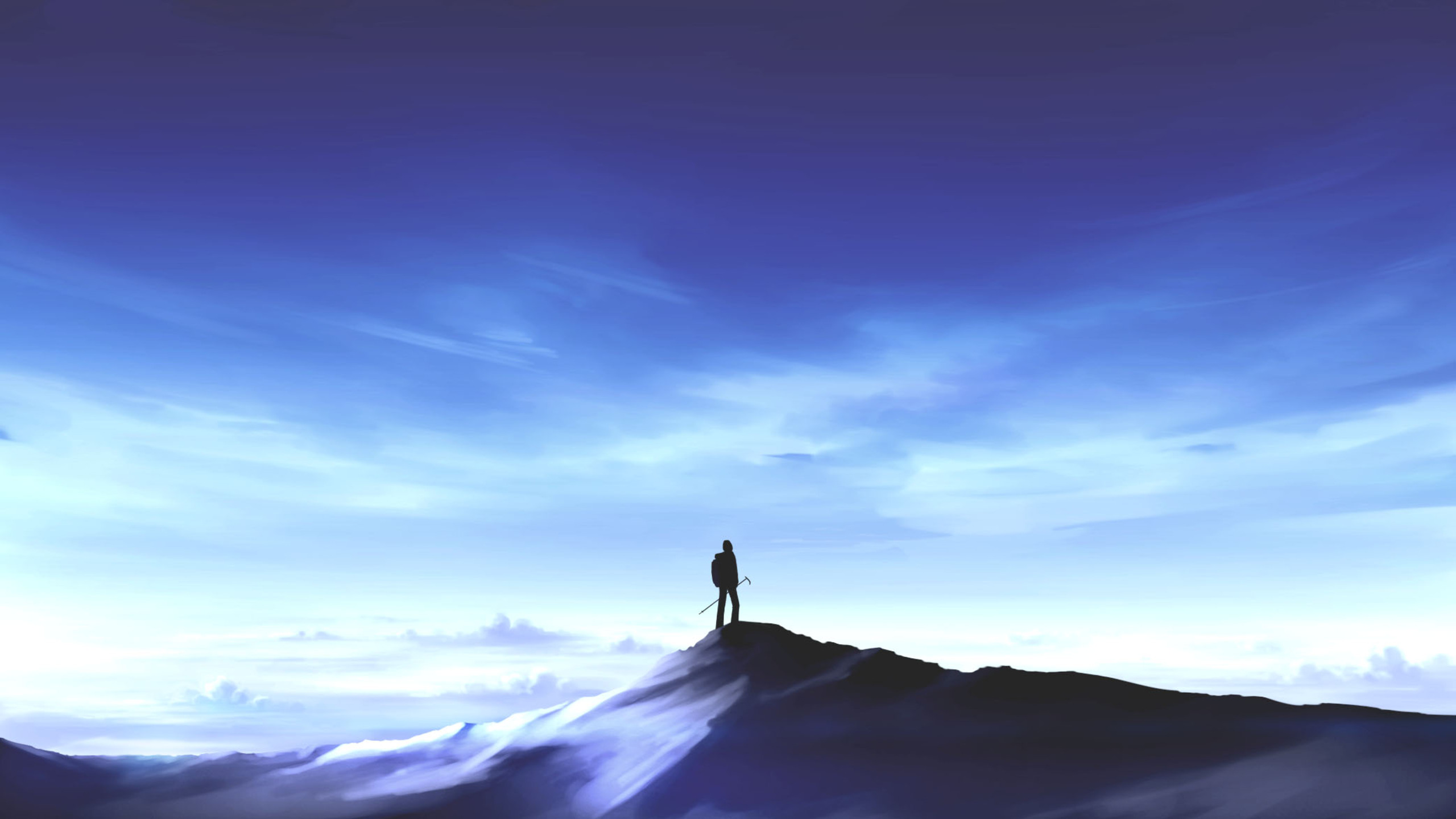 2560x1440 Anime Original Standing On Mountain Top 1440P Resolution HD 4k  Wallpapers Images Backgrounds Photos and Pictures