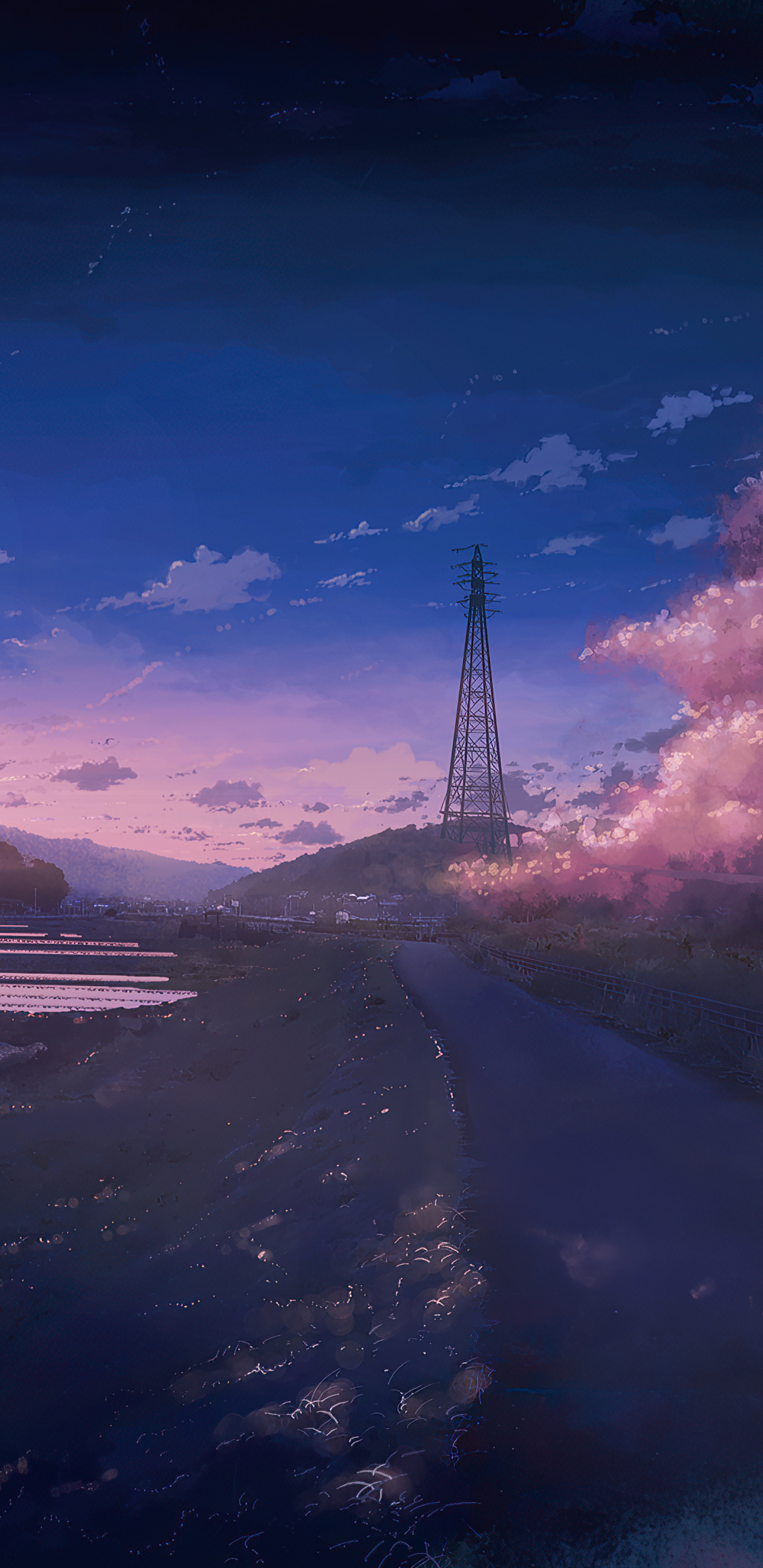 Wallpaper ID 305046  Anime Landscape Phone Wallpaper Flower Nature  1440x3200 free download