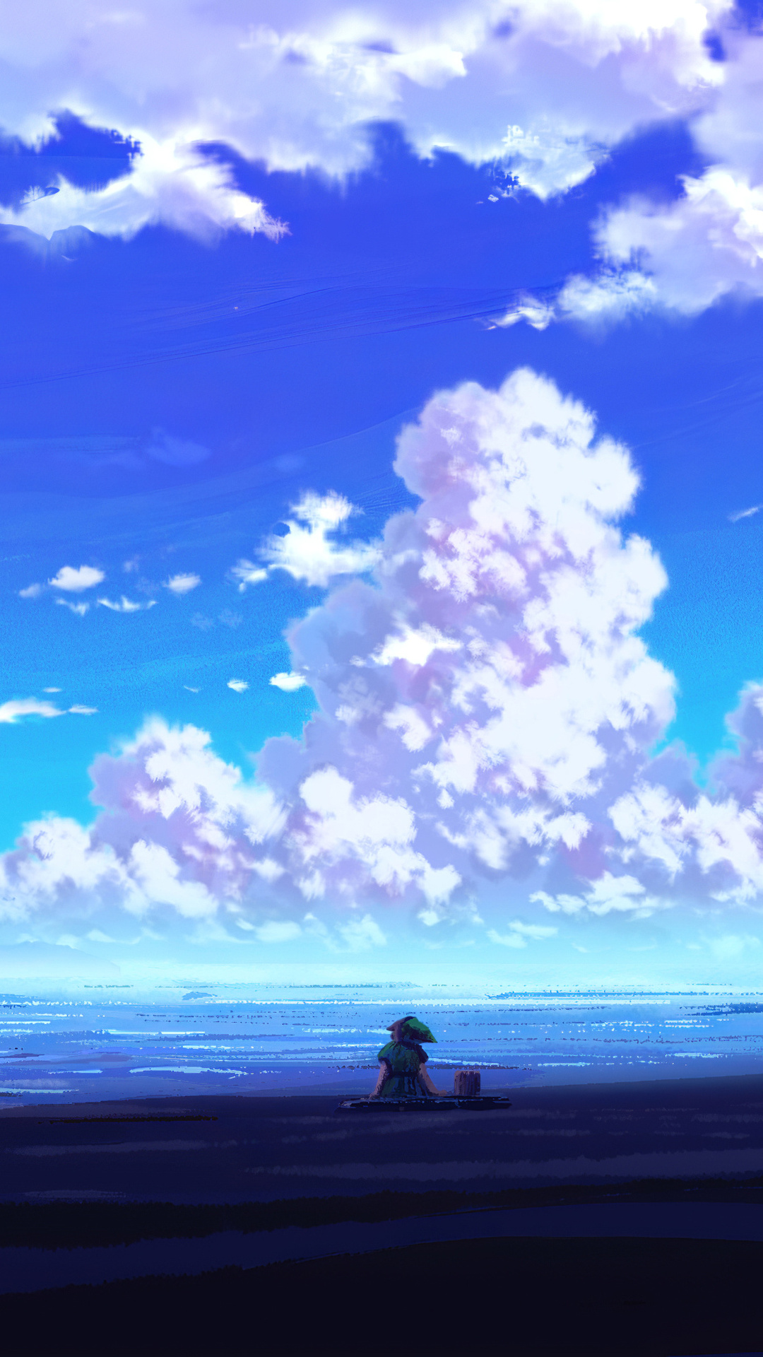 1080x1920 Anime Scenery Sitting 4k Iphone 7,6s,6 Plus, Pixel xl ,One Plus  3,3t,5 HD 4k Wallpapers, Images, Backgrounds, Photos and Pictures