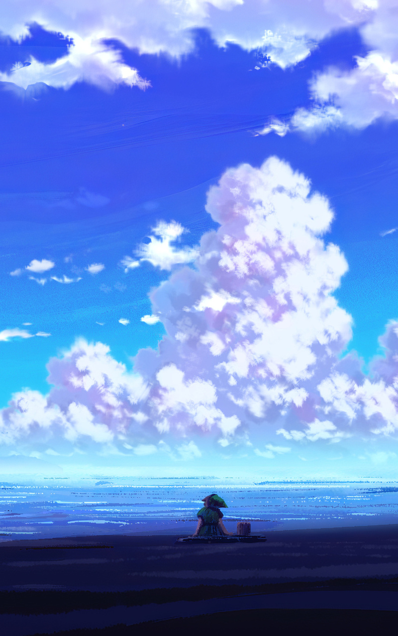 Night Sky Stars Clouds Scenery Landscape Anime 4K Wallpaper iPhone HD Phone  7680i