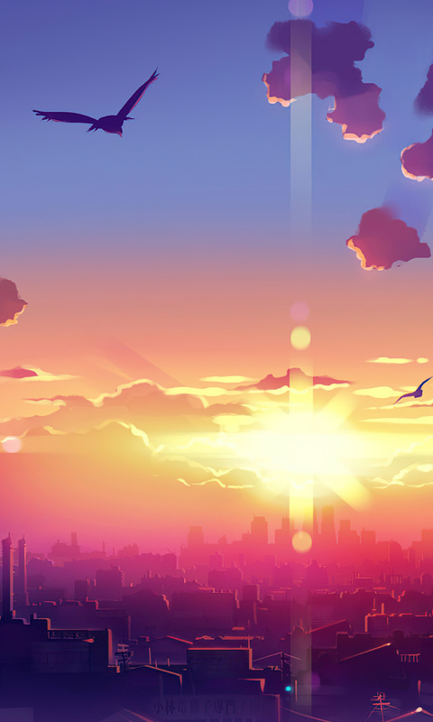 480x800 Anime Scenery Sunset 4k Galaxy Note,HTC Desire,Nokia Lumia 520,625  Android HD 4k Wallpapers, Images, Backgrounds, Photos and Pictures