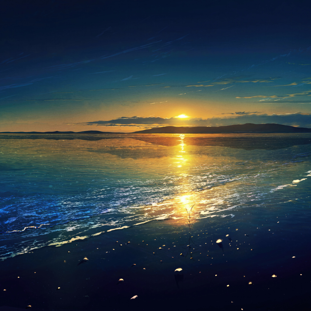 1024x1024 Anime Water Landscape 1024x1024 Resolution HD 4k Wallpapers ...