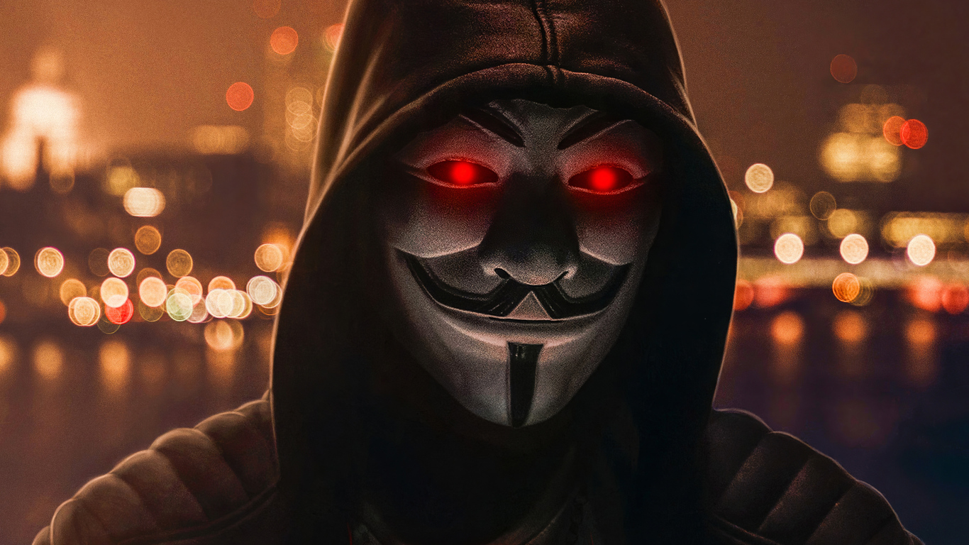1366x768 Anonymus Mask Red Badge 4k 1366x768 Resolution HD 4k Wallpapers,  Images, Backgrounds, Photos and Pictures