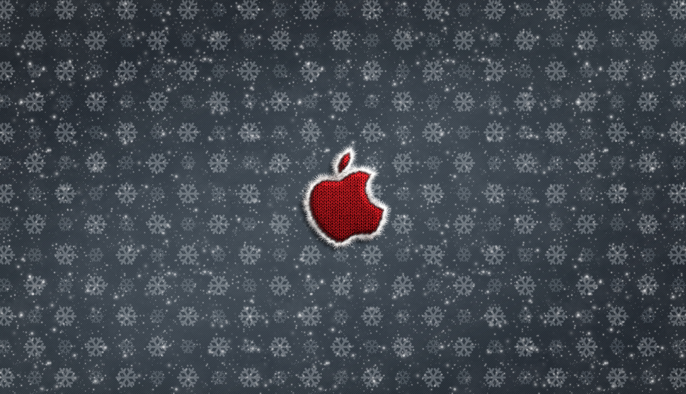 Apple Logo Christmas Celebrations 4k Wallpaper In 1336x768 Resolution
