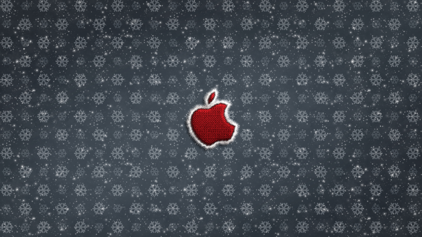 Apple Logo Christmas Celebrations 4k Wallpaper In 1366x768 Resolution