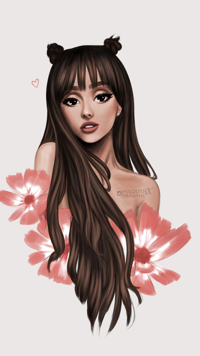 412x732 Ariana Grande Cartoon Art 5k 412x732 Resolution HD 4k ...