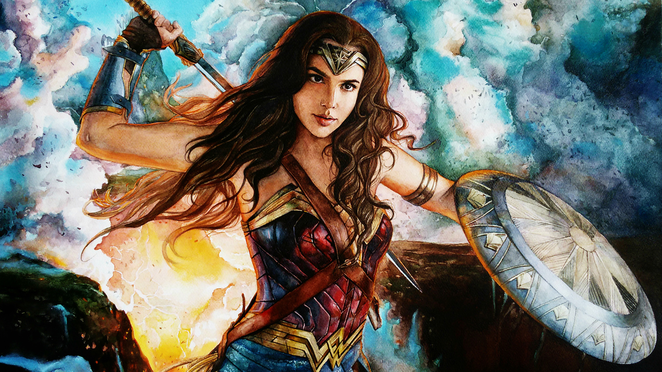 1366x768 Arts Of Wonder Woman Laptop HD ,HD 4k Wallpapers,Images ...