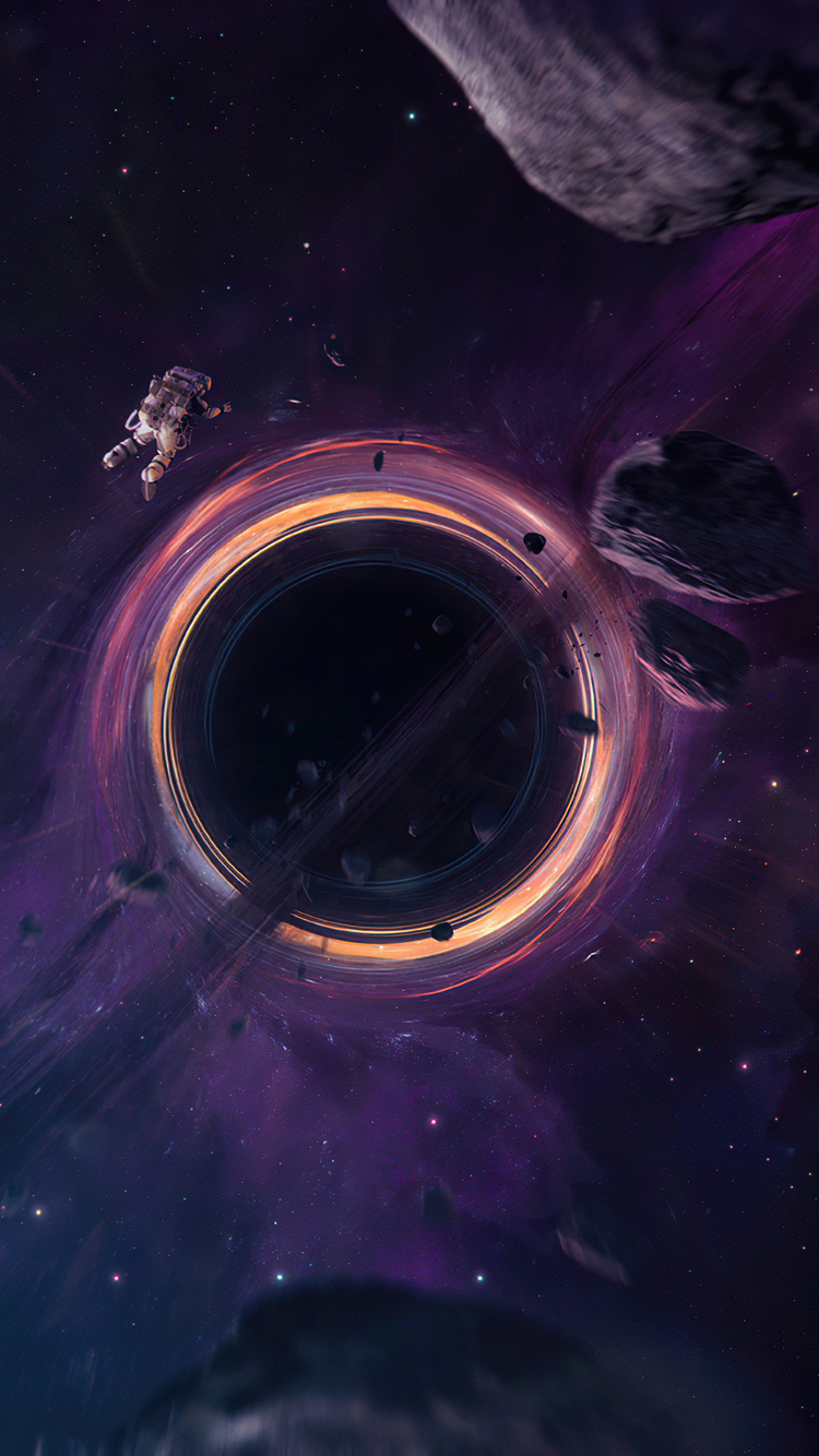 750x1334 Astronaut Black Hole Galaxy Space 4k iPhone 6, iPhone 6S, iPhone 7 HD 4k Wallpapers
