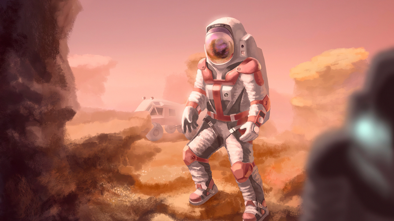 1366x768 Astronaut In Mars 1366x768 Resolution HD 4k Wallpapers, Images