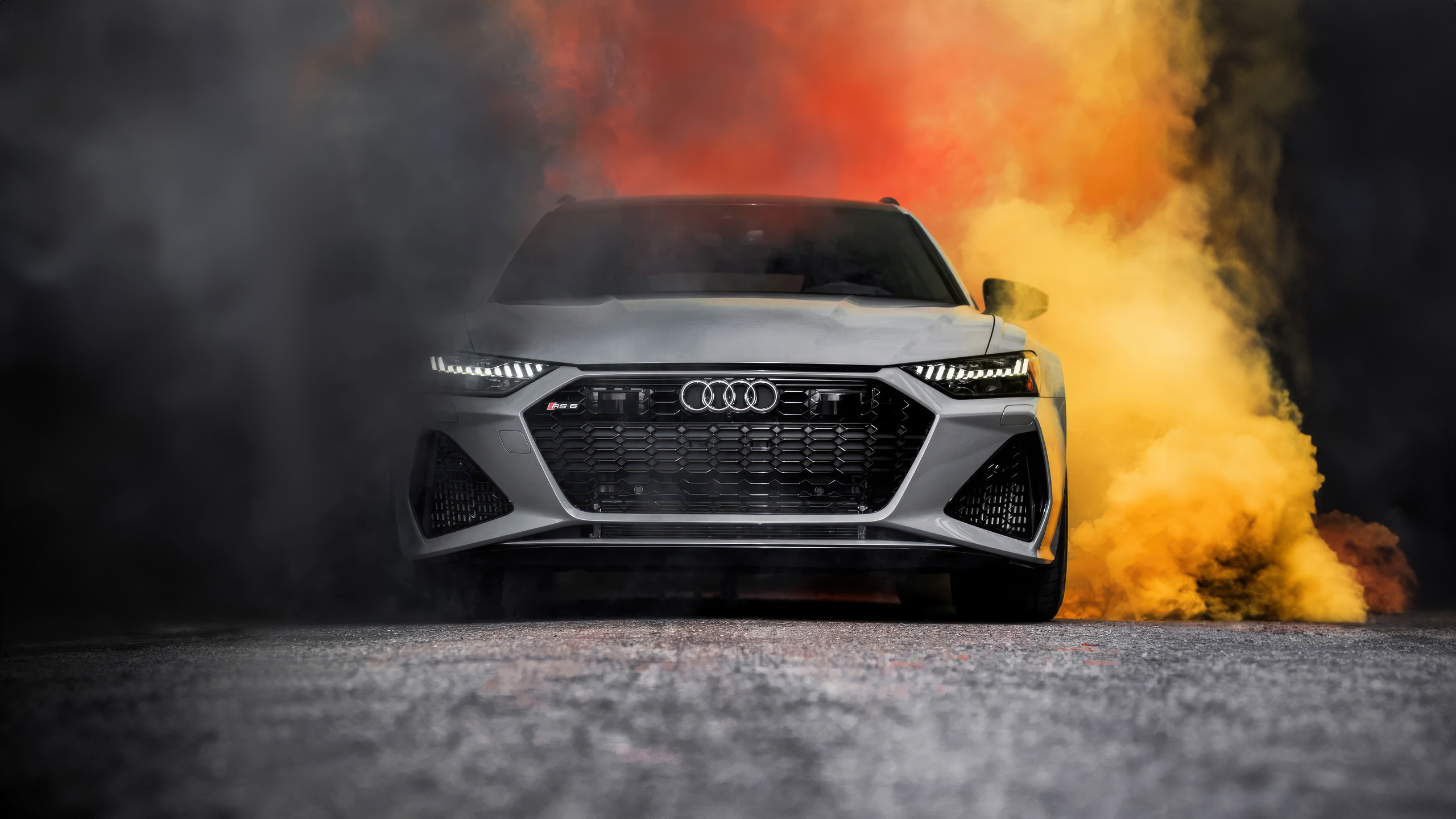 2560x1440 Audi Multicolor Smokegas Lighting Up The Road 1440P ...