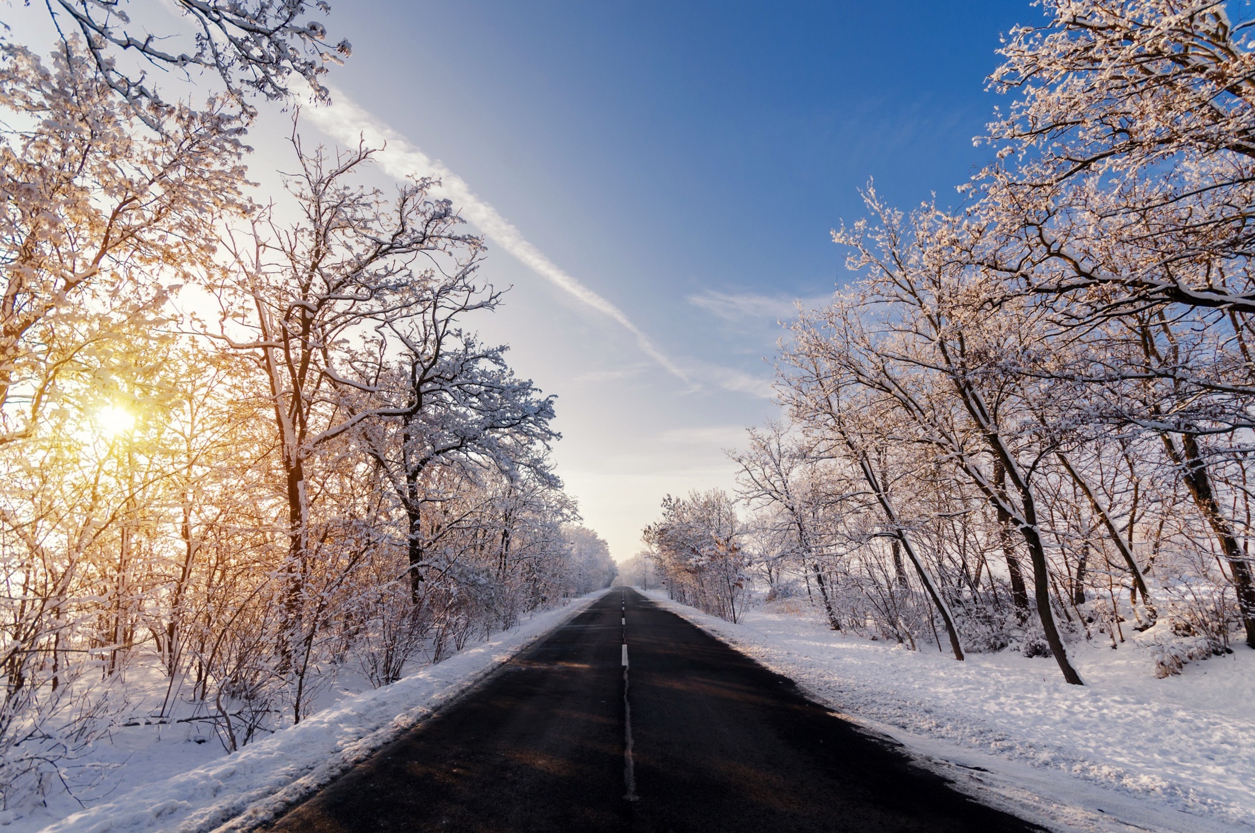 Зимнее утро дорога. Зимняя дорога. Заснеженная дорога. Солнечный день зима дорога. Зима деревья дорога.