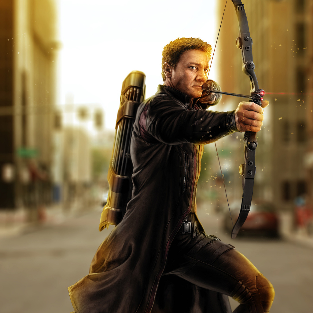 1024x1024 Avengers Age Of Ultron Hawkeye Artwork 1024x1024 Resolution ...