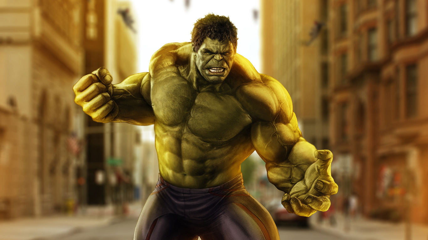 Screaming angry Bruce Banner changing to Hulk