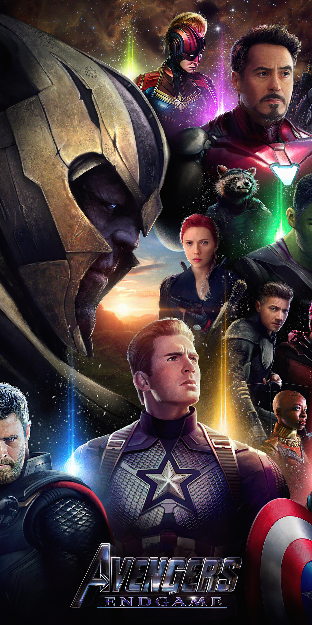 1080x2160 Avengers Endgame Movie Poster Illustration 5k One Plus 5T ...