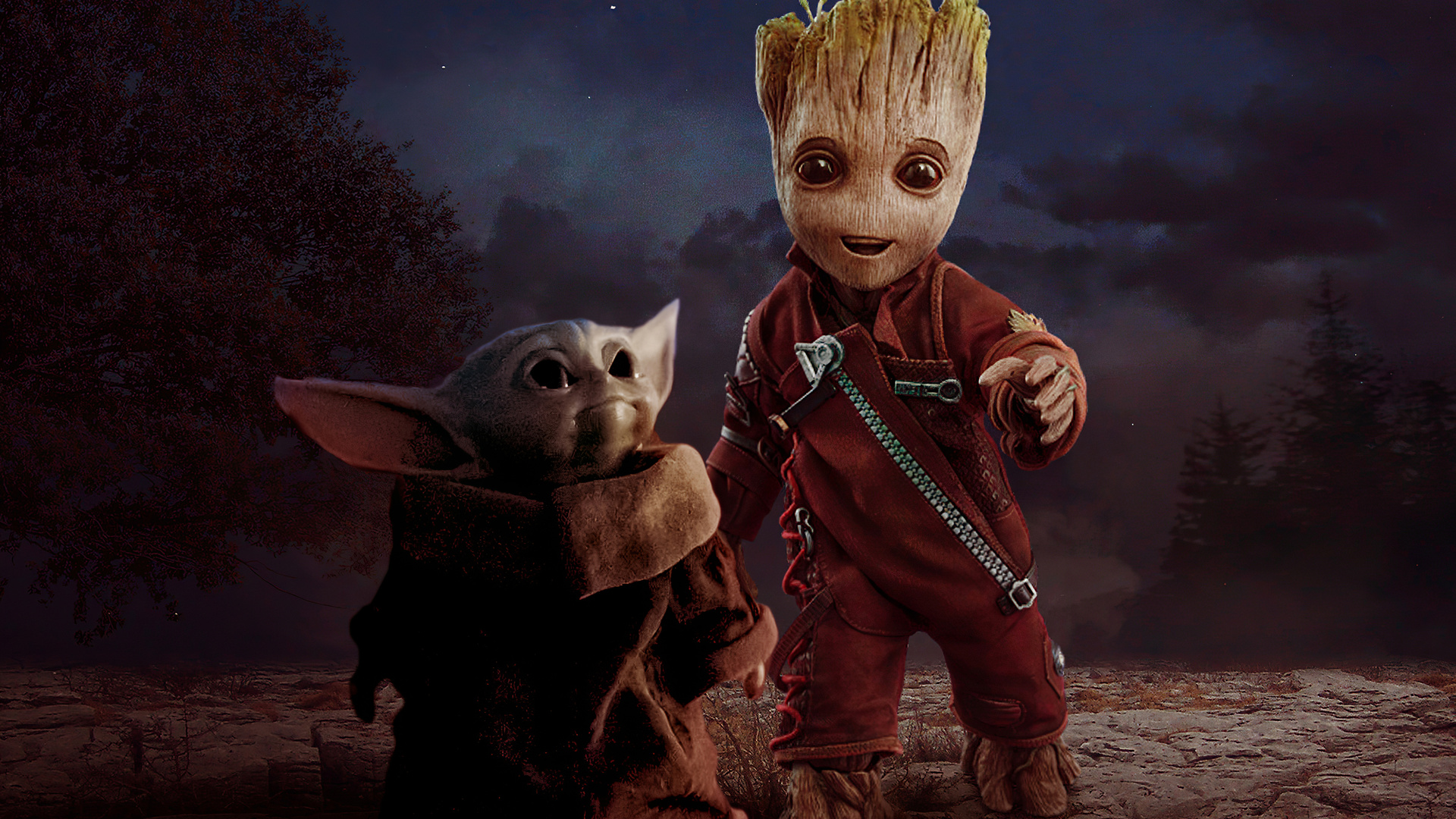 1920x1080 Baby Yoda And Baby Groot Laptop Full HD 1080P ,HD 4k ...