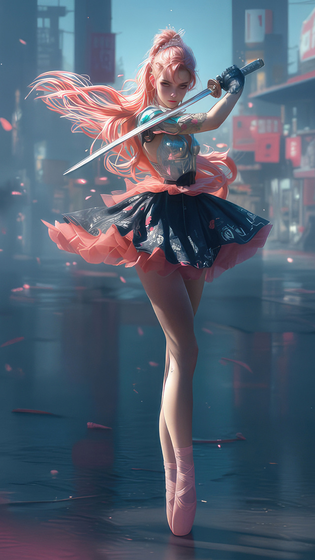 640x1136 Ballerina Samurai Girl iPhone 5,5c,5S,SE ,Ipod Touch ,HD 4k ...