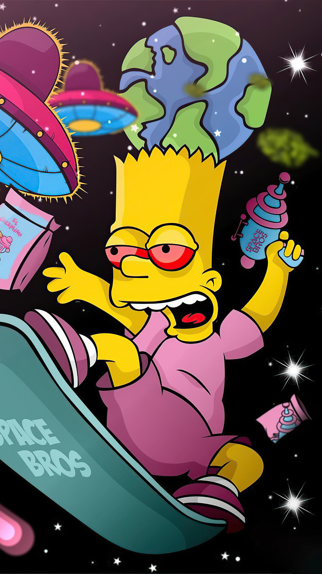 1080x1920 Bart Simpson Got High 5k ...