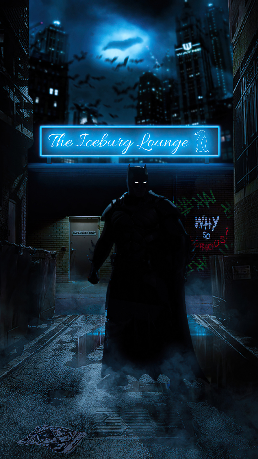 Batman Wallpaper 4K, Neon art, Dark background, 5K