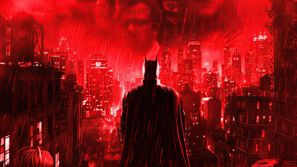 1024x576 Batman In Red City 4k 1024x576 Resolution HD 4k Wallpapers ...