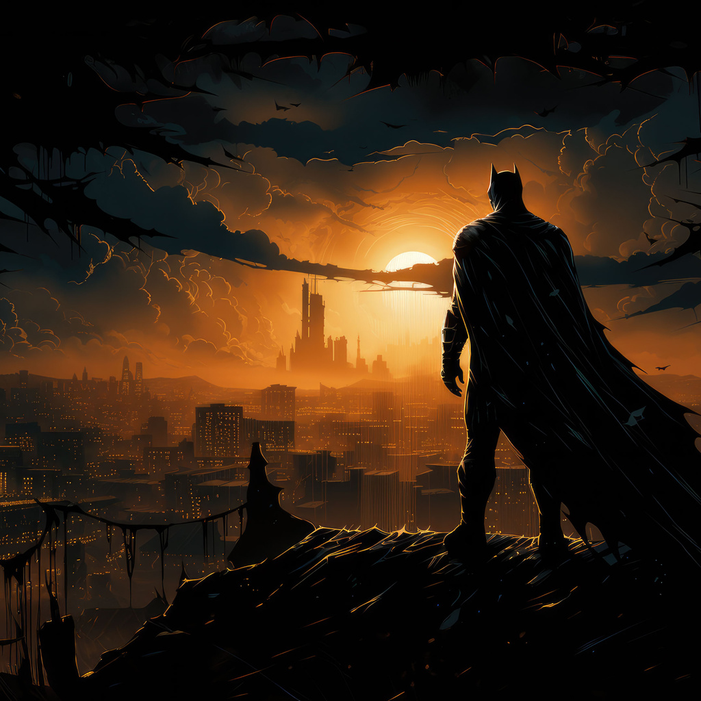 1024x1024 Batman Overlooking A City 1024x1024 Resolution HD 4k ...