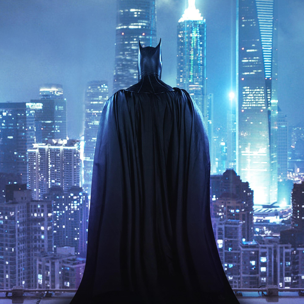 1024x1024 Batman Standing On The Rooftop 1024x1024 Resolution HD 4k ...