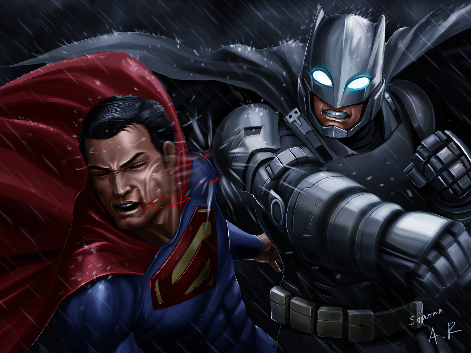 1600x1200 Batman Superman Fight Artwork Wallpaper,1600x1200 Resolution ...