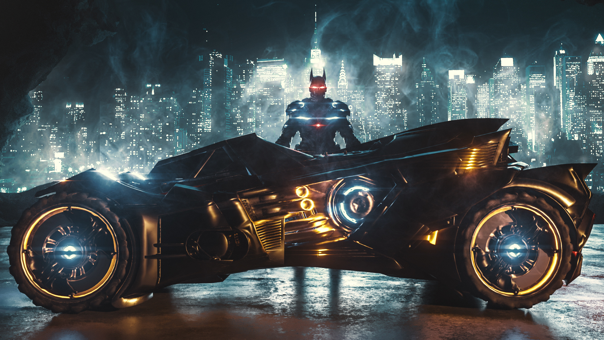 1920x1080 Batman With Batmobile Laptop Full HD 1080P HD 4k Wallpapers