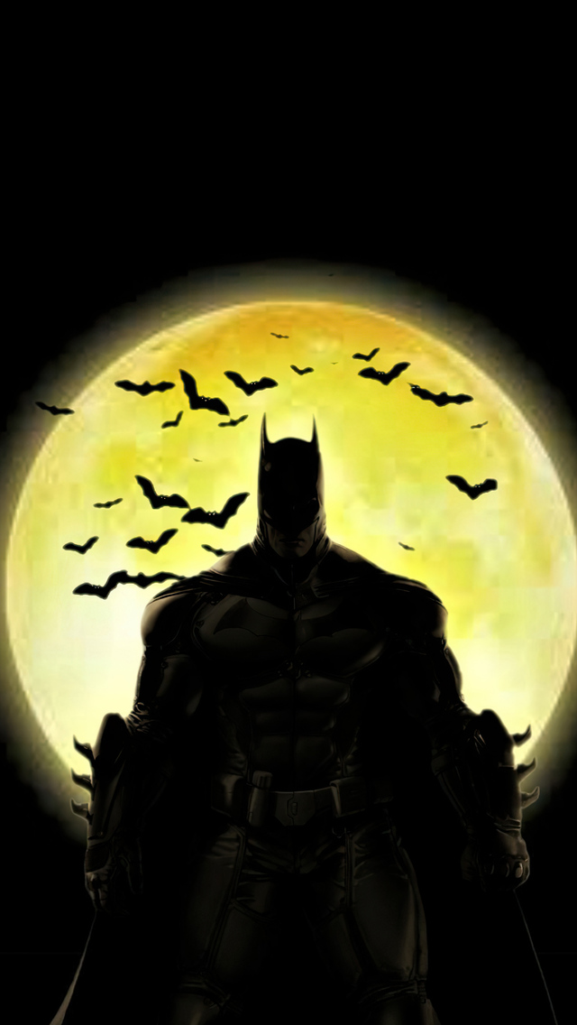 640x1136 Batman Yellow Moon iPhone 5,5c,5S,SE ,Ipod Touch HD 4k Wallpapers,  Images, Backgrounds, Photos and Pictures