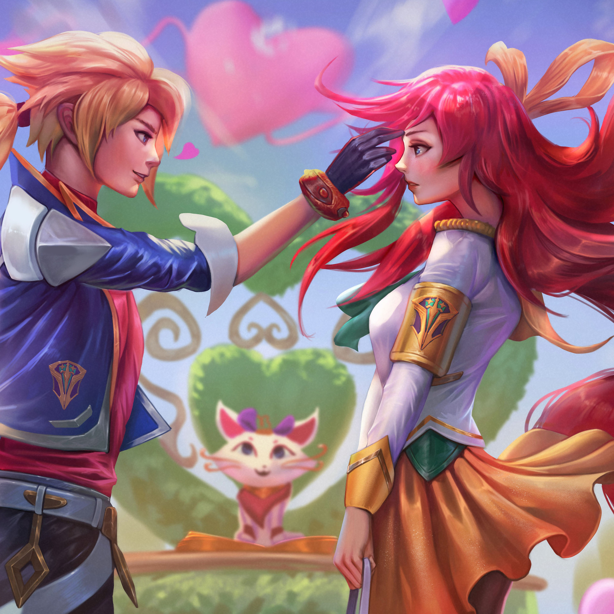 Battle Academy Ezreal And Lux League Of Legends 5k In 2048x2048 Resolution....