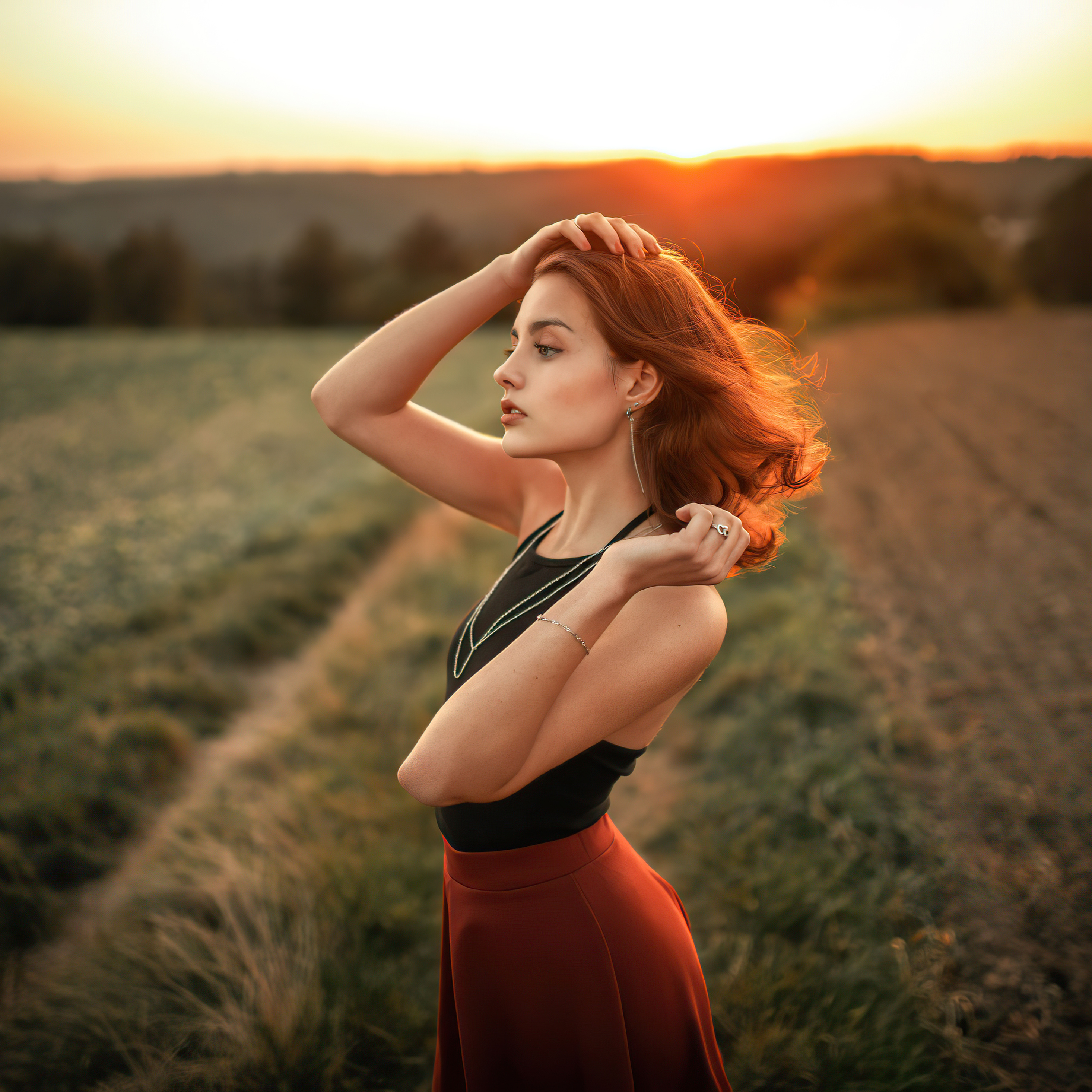 2932x2932 Beautiful Girl In Field 4k Ipad Pro Retina Display HD 4k  Wallpapers, Images, Backgrounds, Photos and Pictures