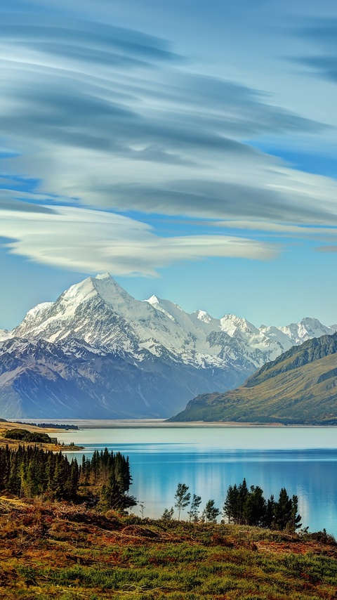480x854 Beautiful Lake New Zealand 4k