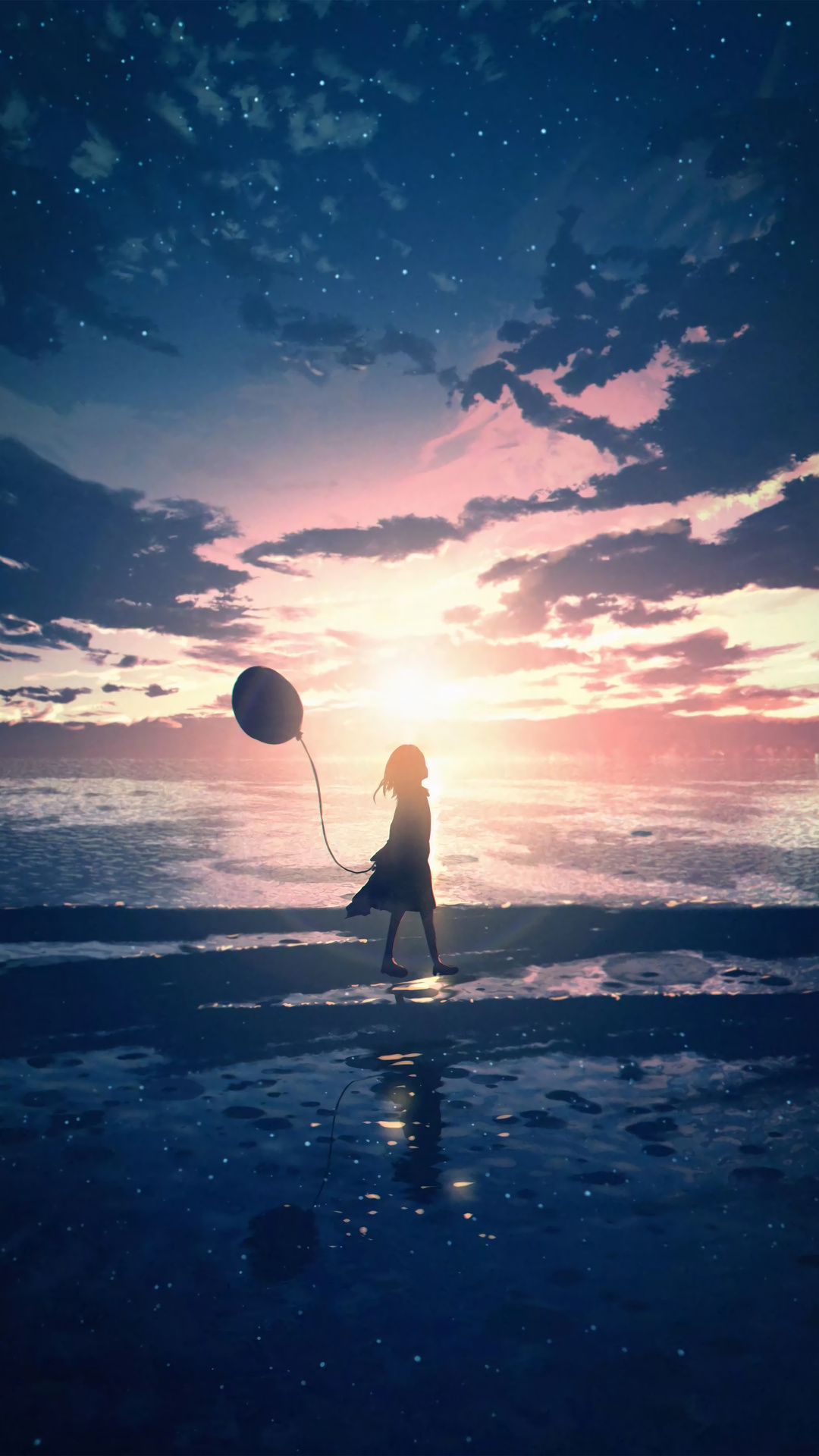 Anime Sunset HD Wallpaper by 画师JW