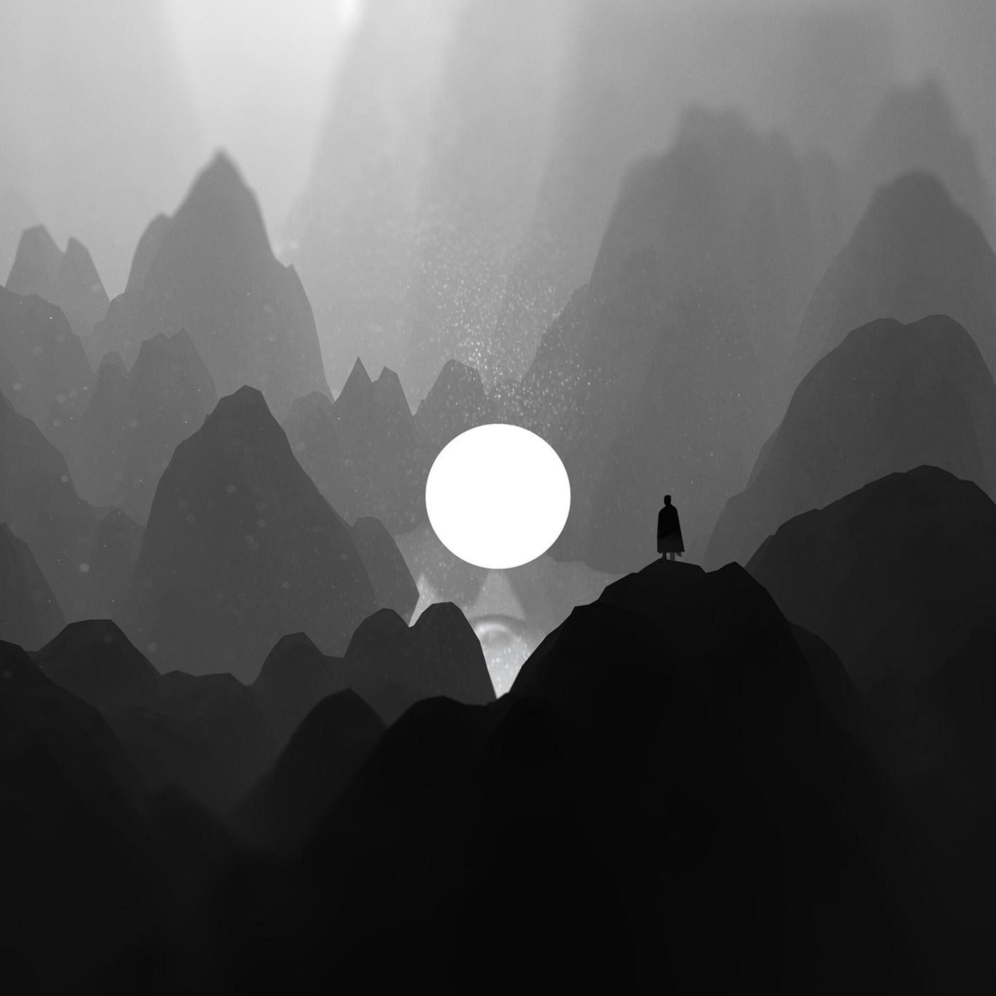 Black And White Minimal Mountains Wallpapers  Wallpaper Cave